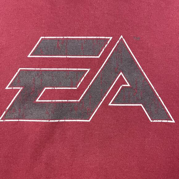 Vintage EA Sports Hoodie Sweatshirt Adult XL Maroon Electronic Arts Video Game - Picture 3 of 10